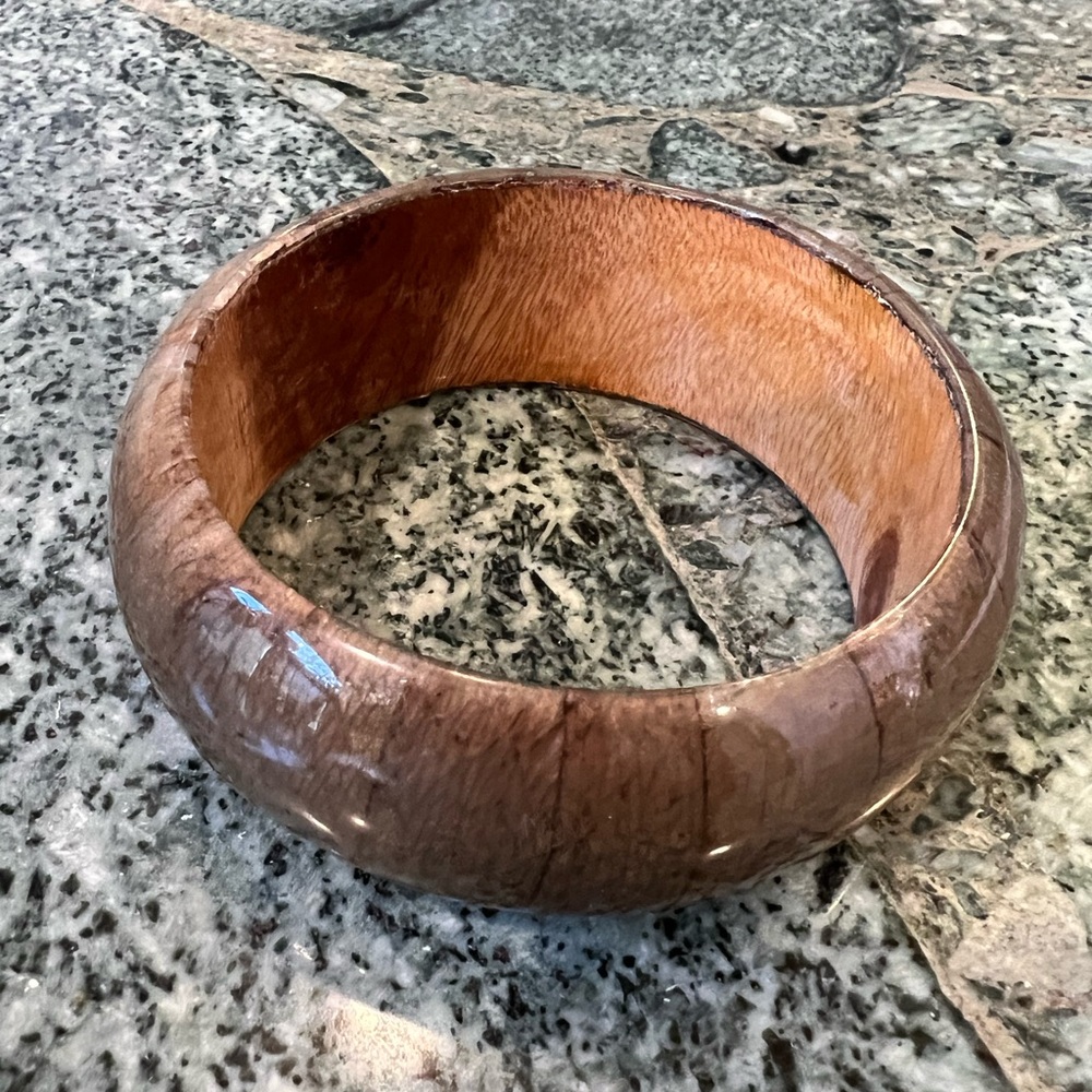 Brown Wooden Bangle Bracelet
